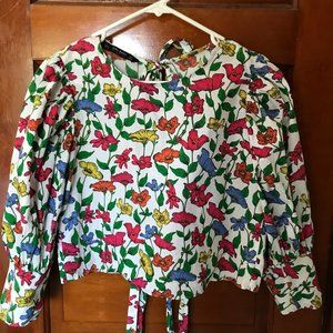 Zara Floral Tie-back shirt